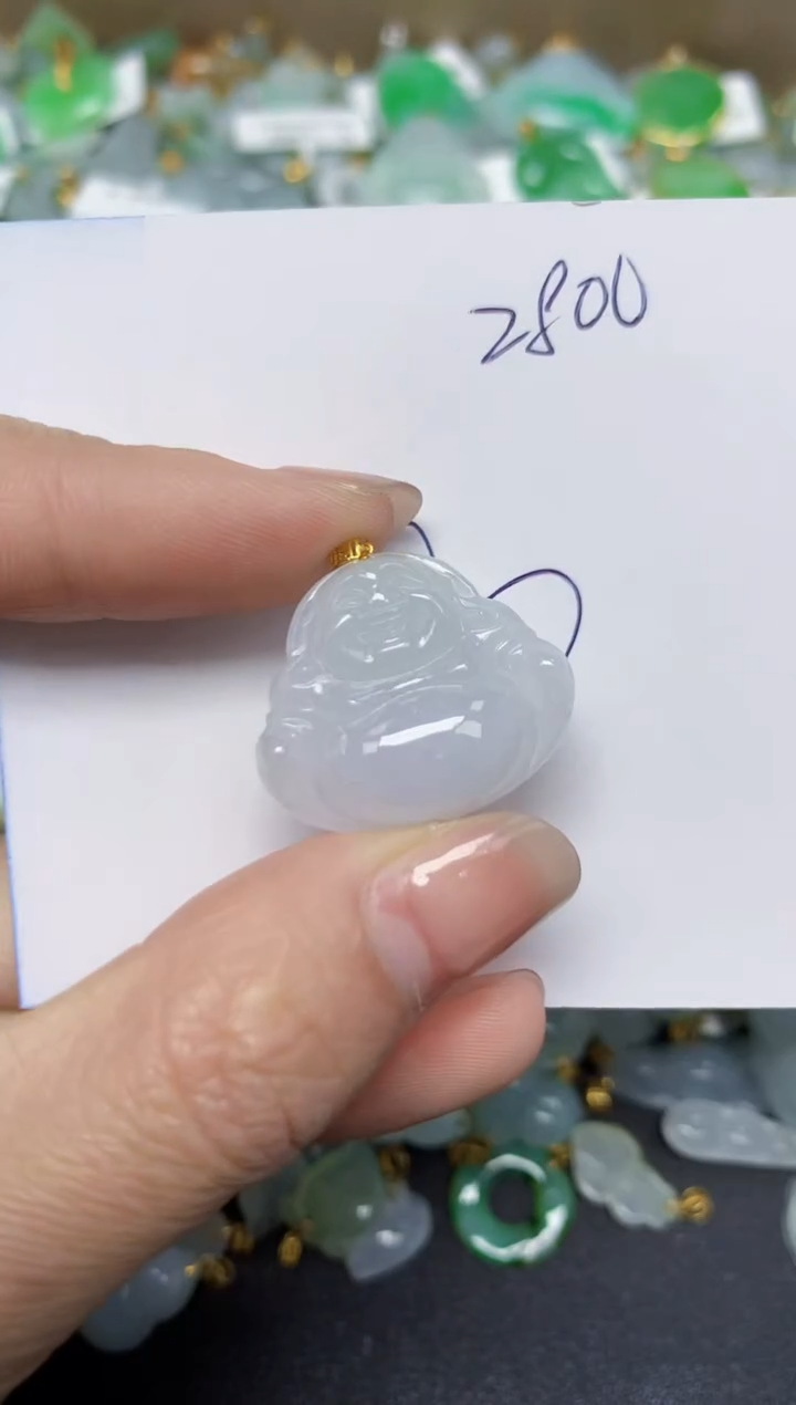 【闪购商品】翡翠颈饰18K金镶嵌天然翡翠A货