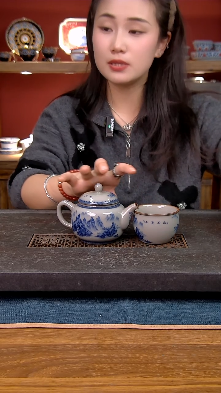 简装家用款2件套 老陶泥开片纹陶瓷茶具