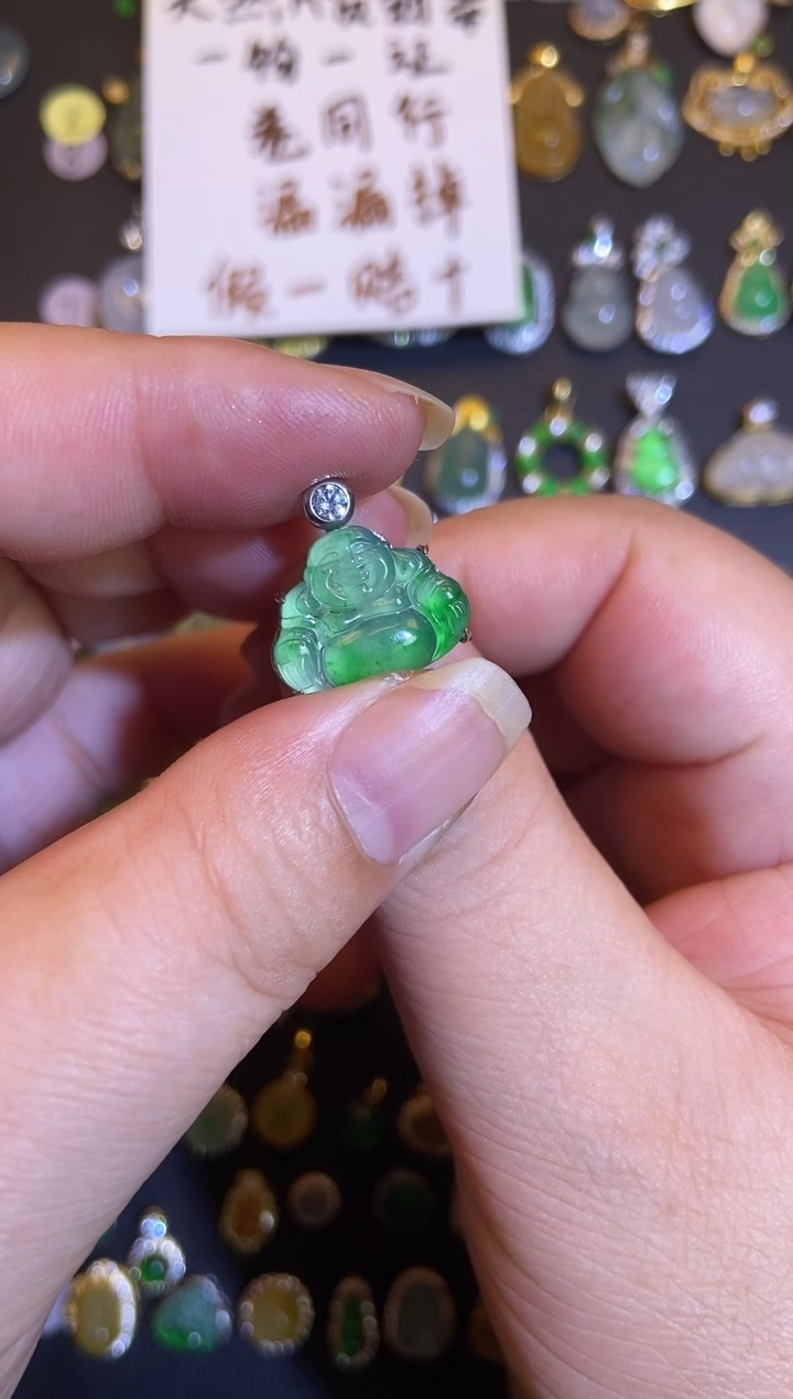 吊坠(不含链)银S925镶嵌翡翠南*1