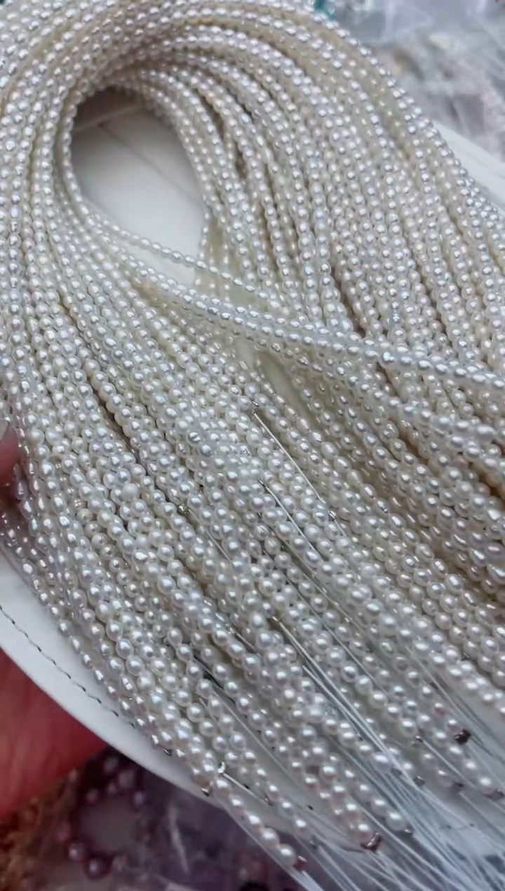 未镶嵌裸珠无扣头淡水珍珠多样性发其一，非无暇