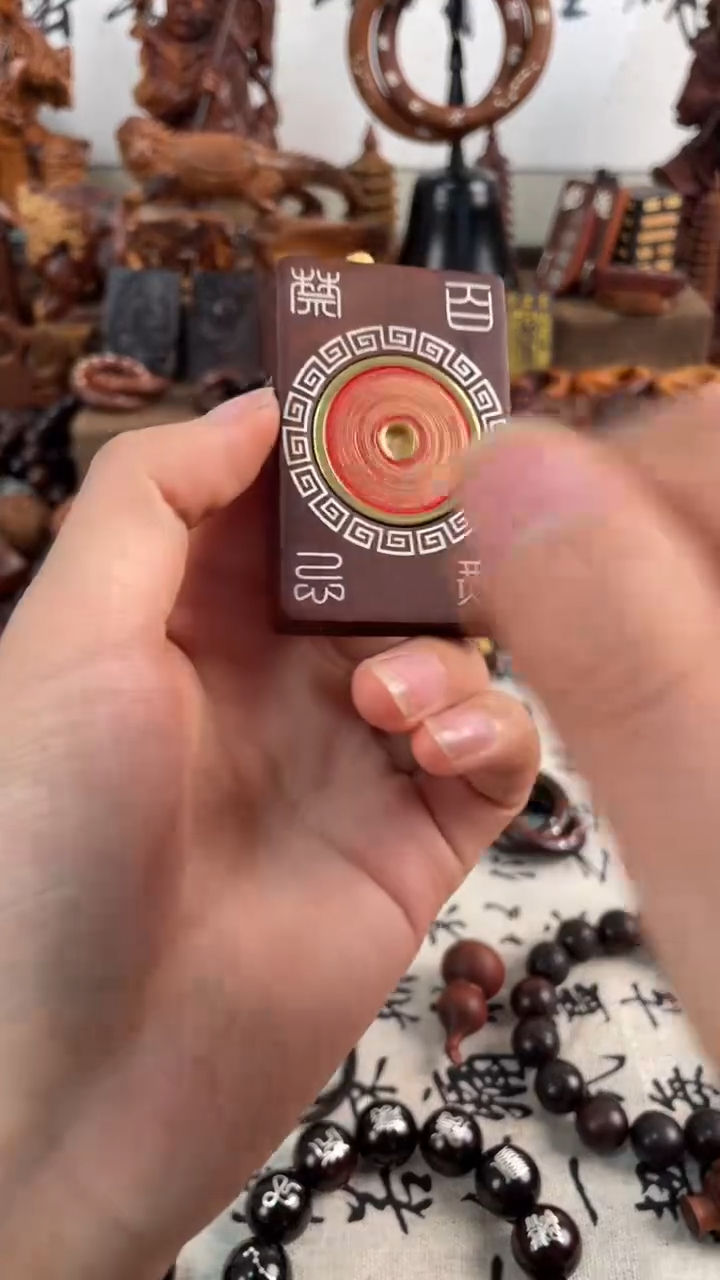 【闪购商品】木枣木镶银旋转山花百无禁忌配龙行大运吊坠