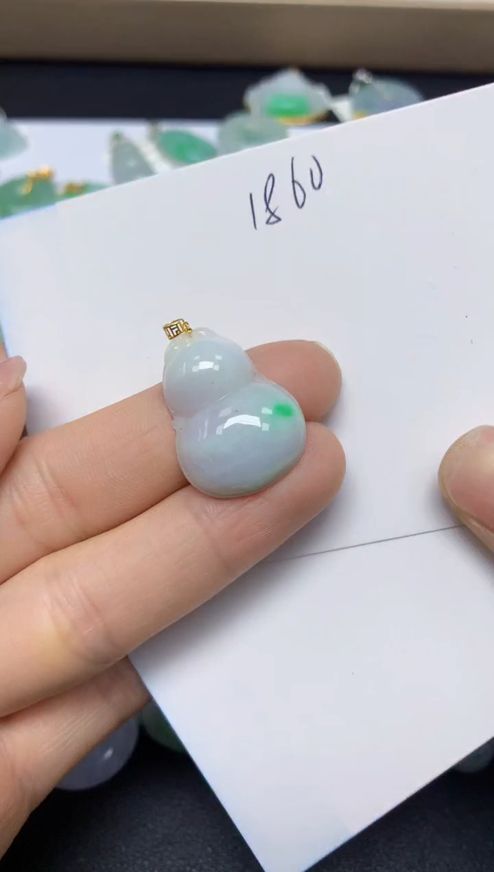 【闪购商品】翡翠挂件18K金镶嵌 天然翡翠A货