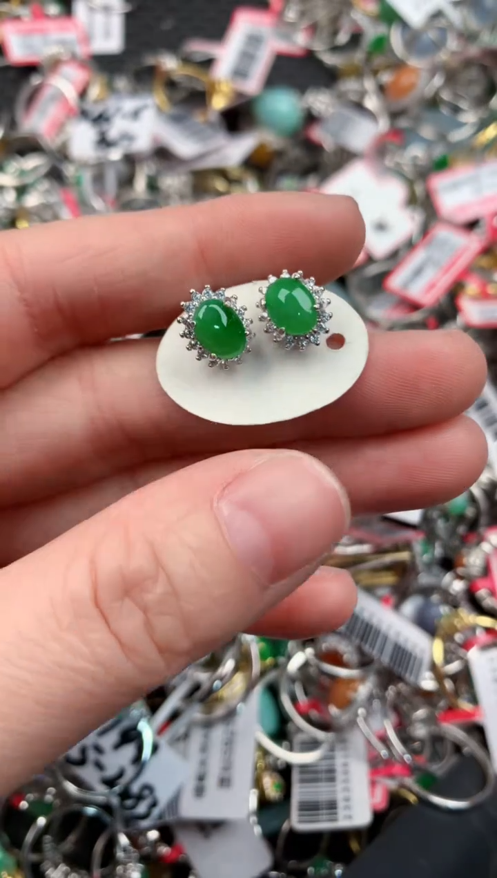 银S925镶嵌戒指翡翠999                  5