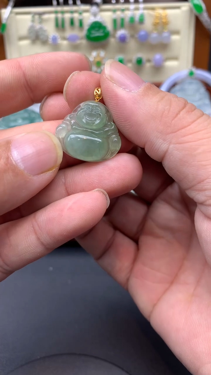 【闪购商品】翡翠颈饰18K金镶嵌65-天然翡翠