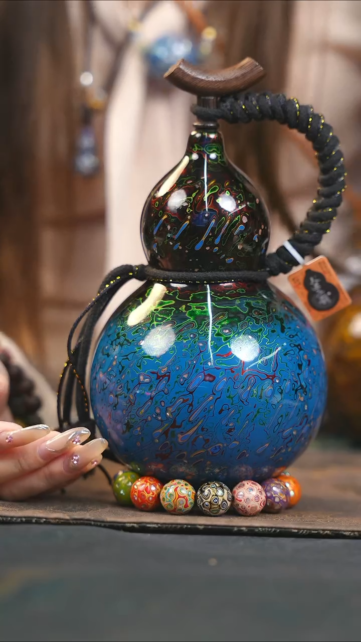 【闪购商品】WH125漆艺酒葫芦不包手串及旋转底座