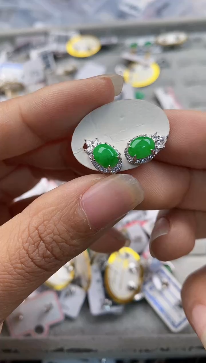 银S925镶嵌戒指翡翠333---6