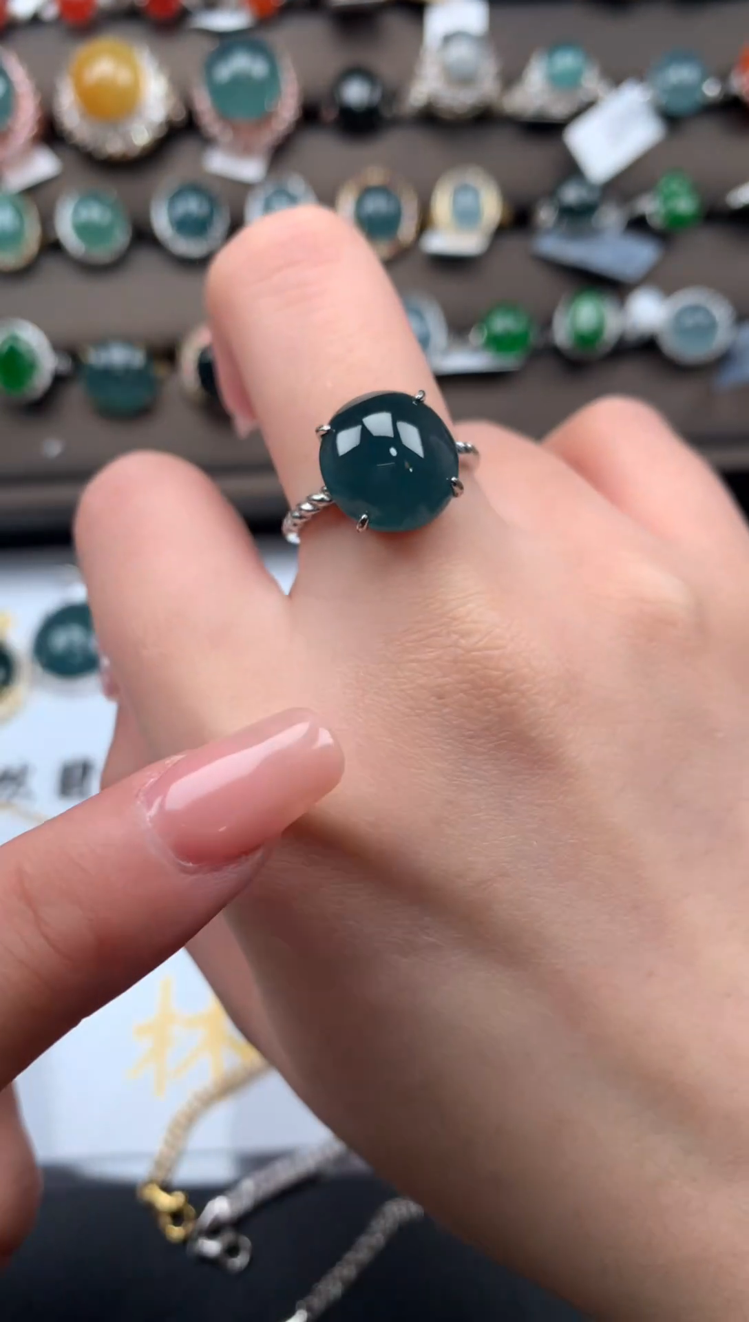 【闪购商品】翡翠戒指银S925镶嵌52141