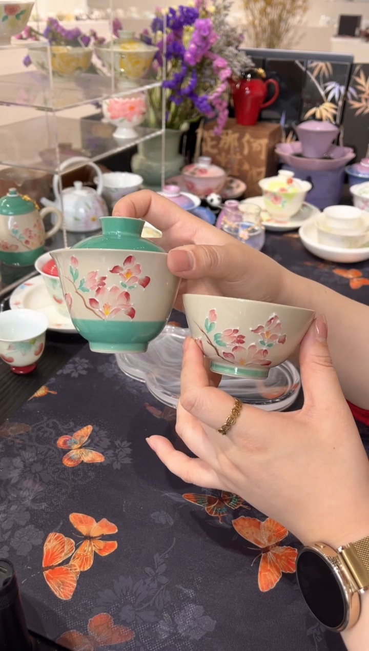 【闪购商品】明知 戴青玉兰 盖碗+茶杯