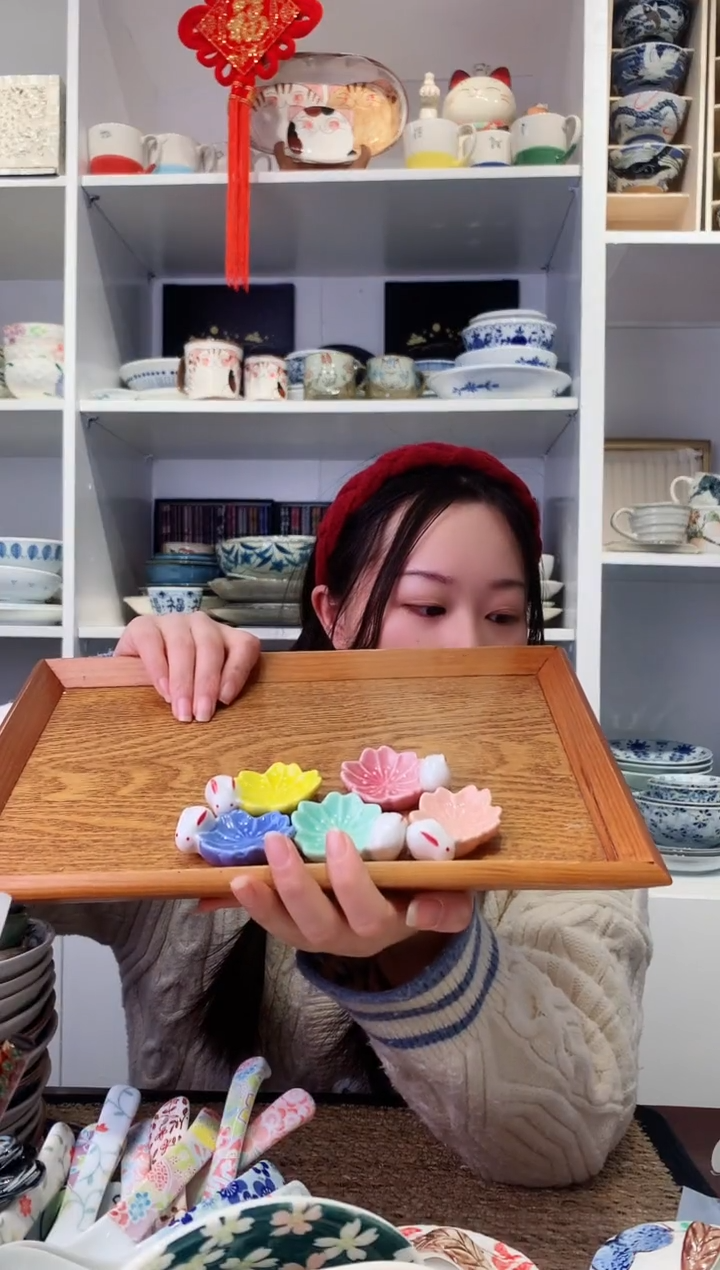 【闪购商品】钛合金日本进口小兔子筷架五只