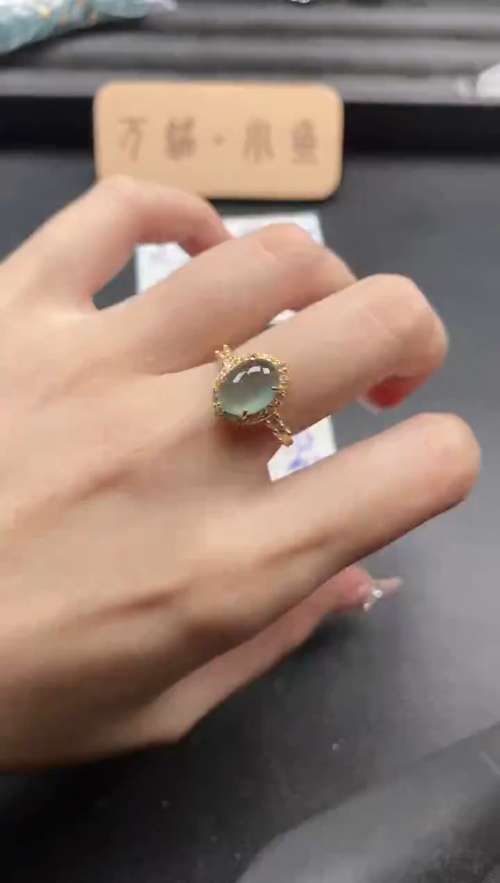 银S925镶嵌戒指翡翠51151