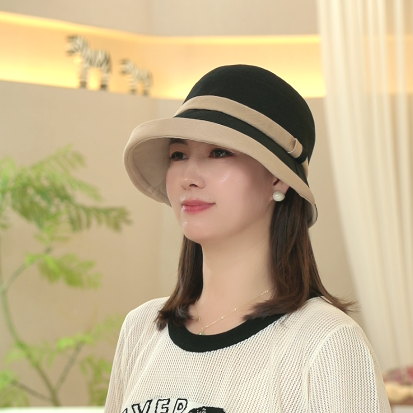 春夏新款渔夫帽大帽檐轻薄女防晒帽翻边遮阳透气可折叠百搭帽子女