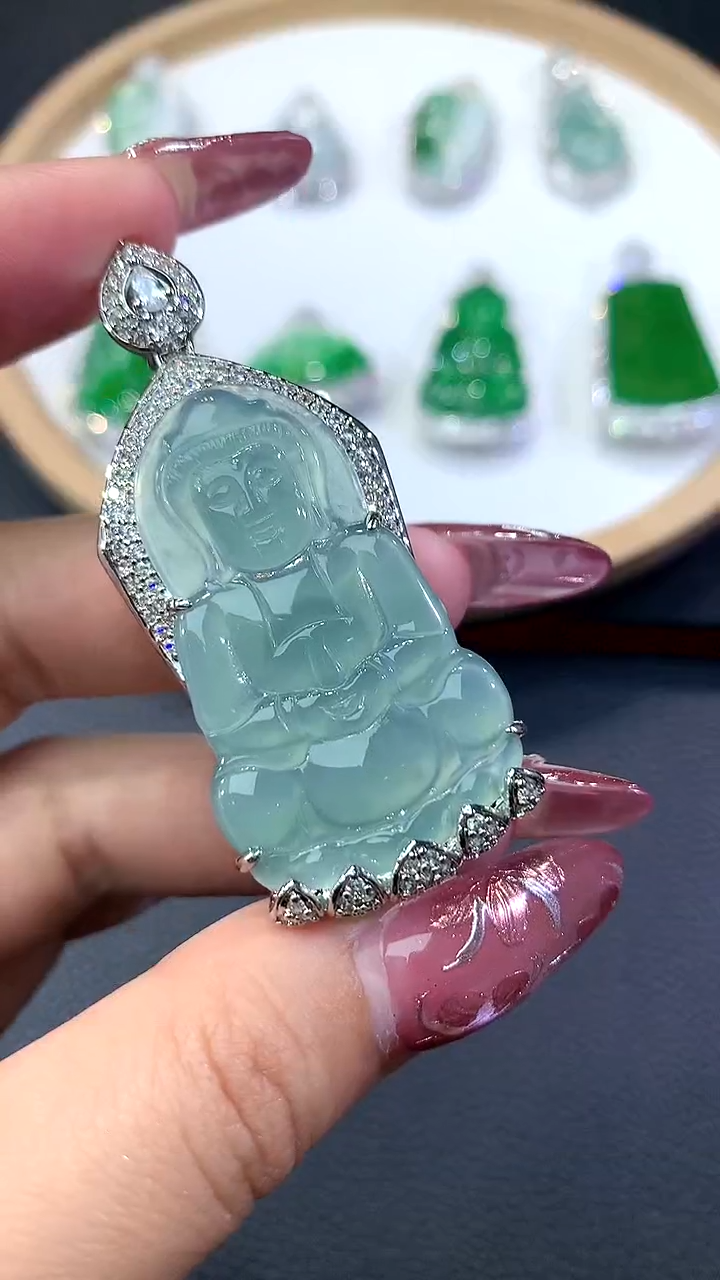 【闪购商品】翡翠吊坠(不含链)未镶嵌15-观音（多样性发货一件