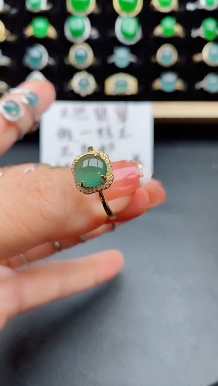【闪购商品】翡翠戒指银S925镶嵌21212