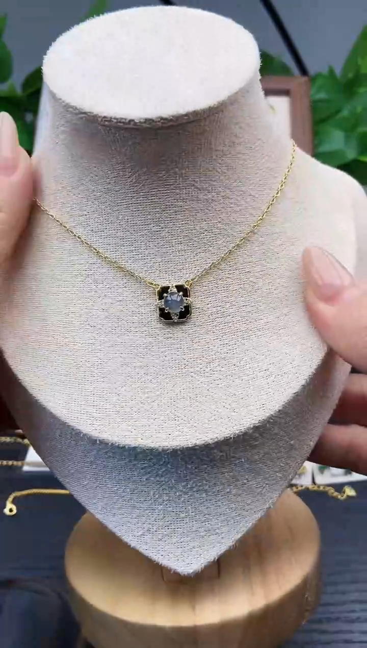 颈饰银S925镶嵌翡翠12