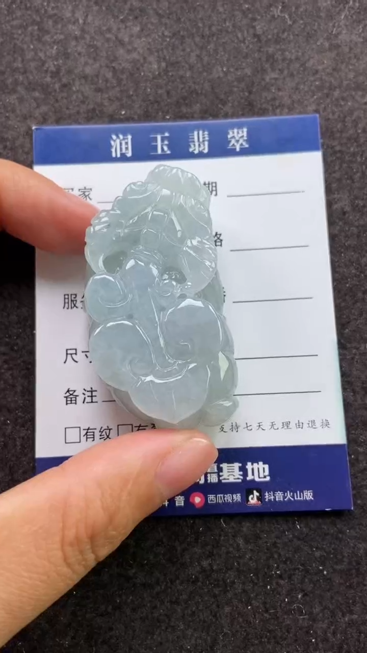 【闪购商品】翡翠吊坠(赠链)未镶嵌多人口含珠貔貅