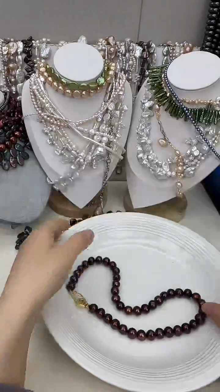 项链银S925镶嵌淡水珍珠1