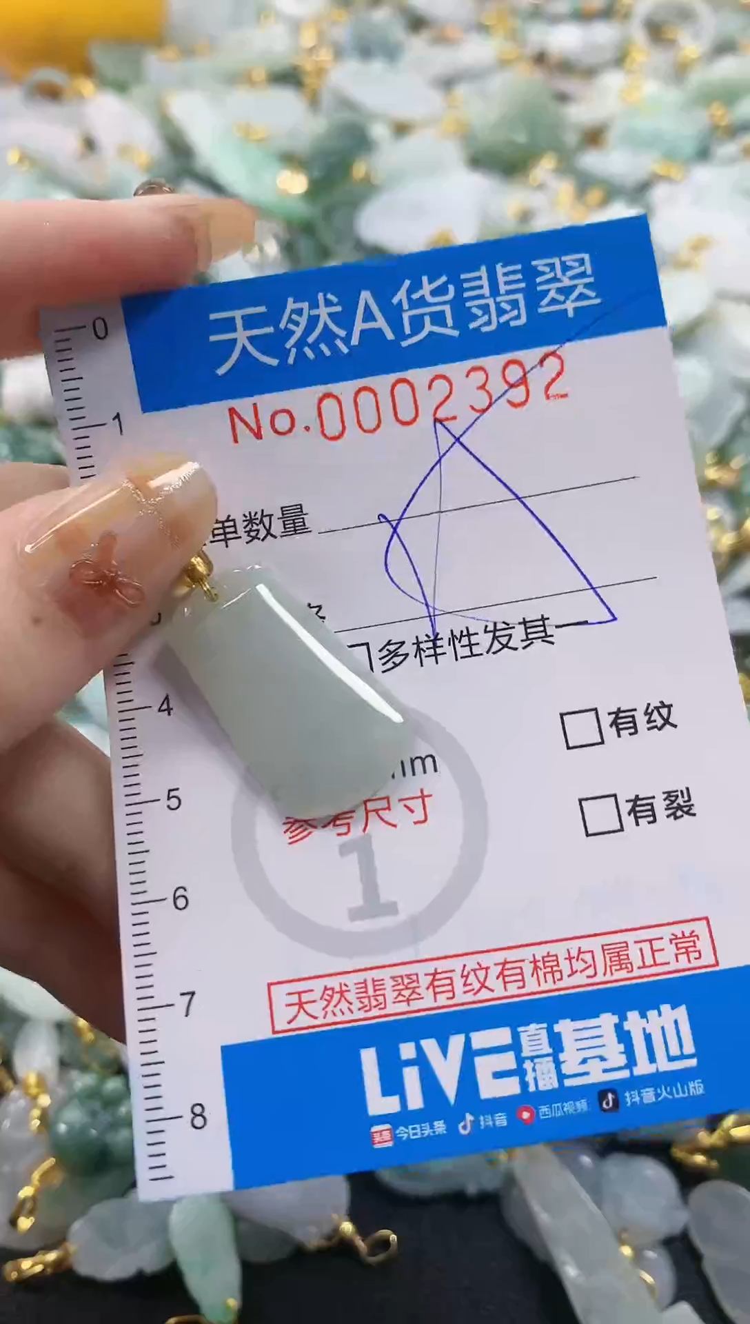 颈饰未镶嵌翡翠净货挂件-2392