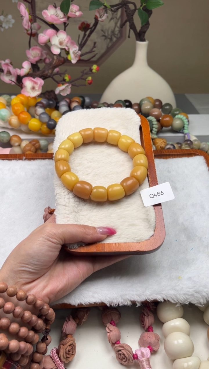 白玉菩提吊坠瑕Q486年糕珠16mm一串随机