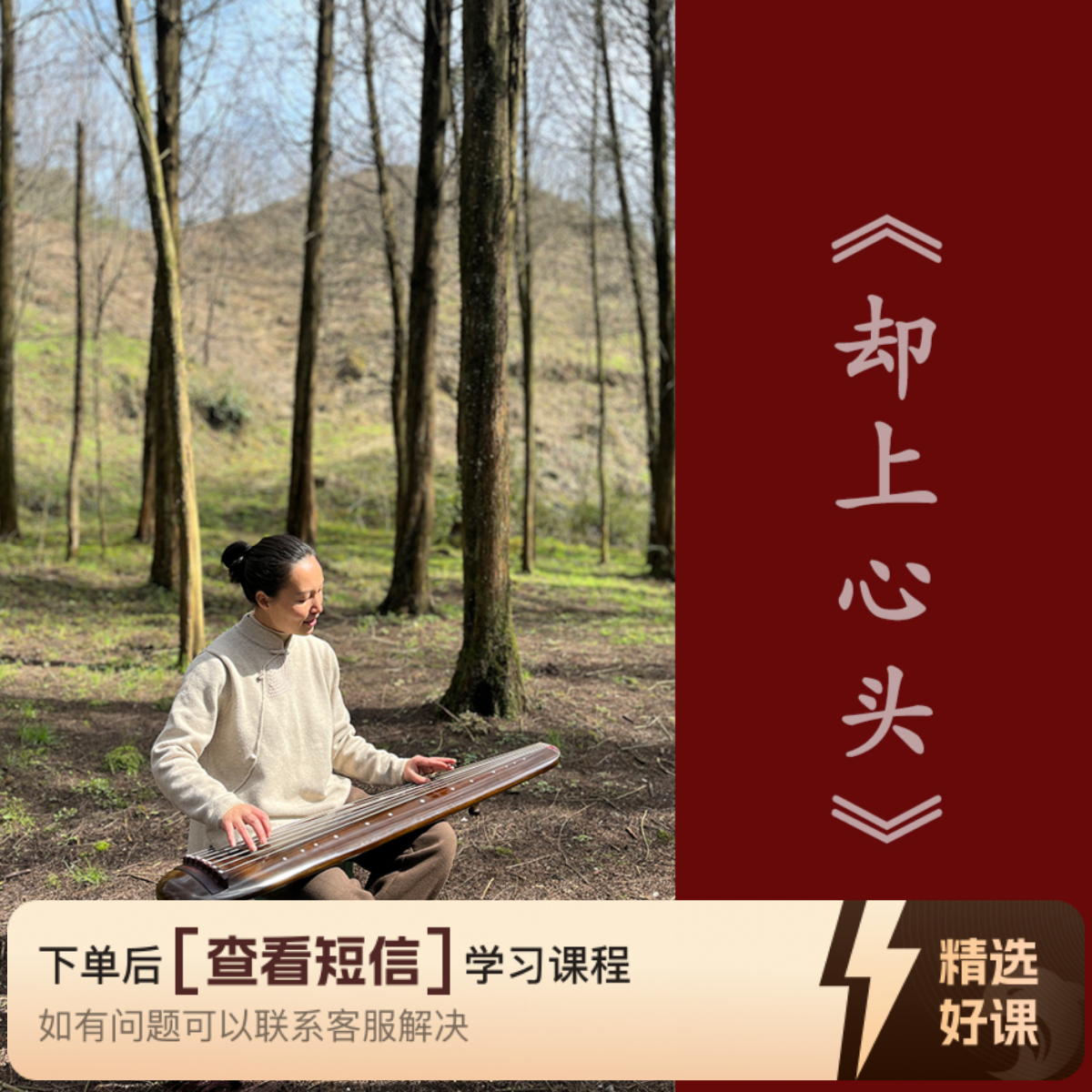琴歌《却上心头》教程含曲谱--两忘间古琴（留意短信解锁课程）