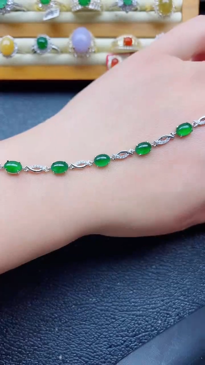 银S925镶嵌戒指翡翠1