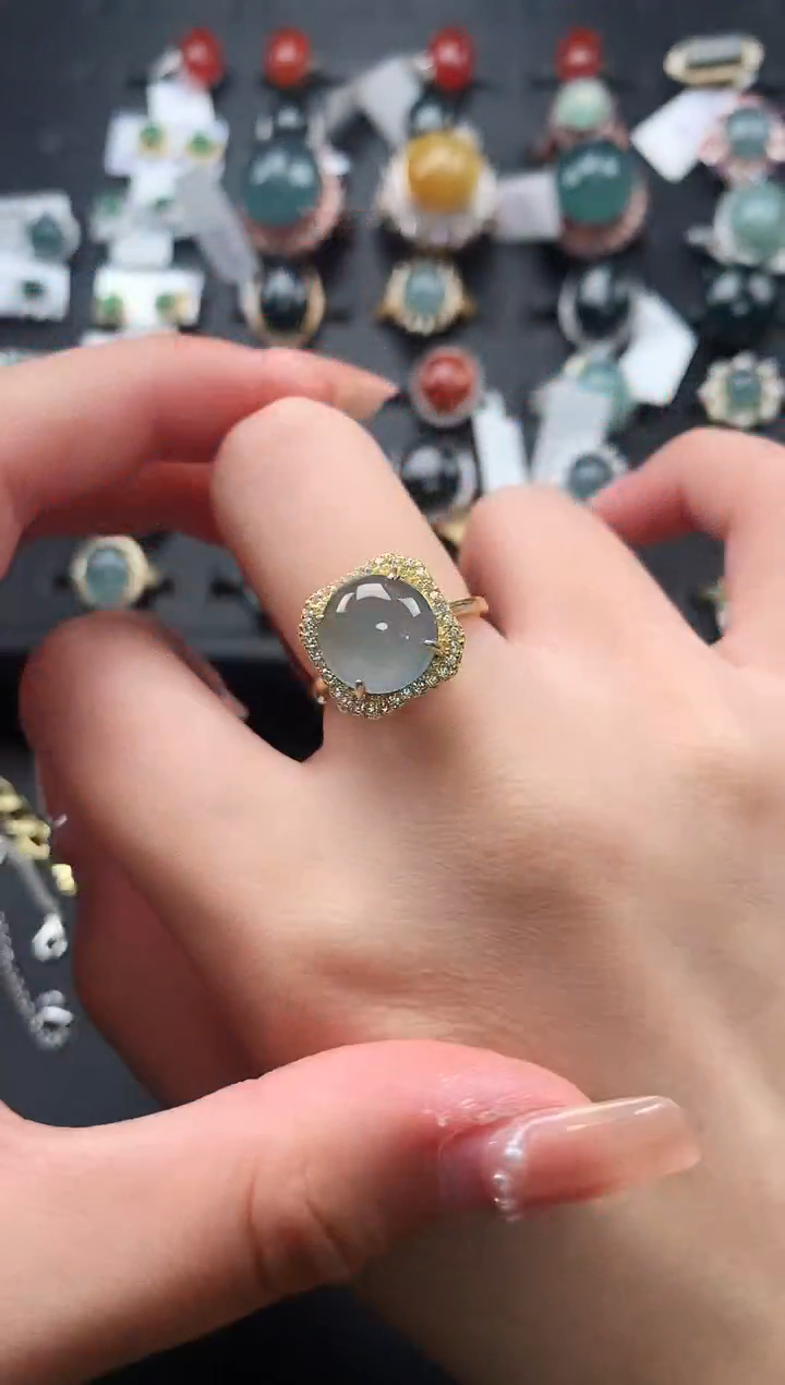 【闪购商品】翡翠戒指银S925镶嵌52141