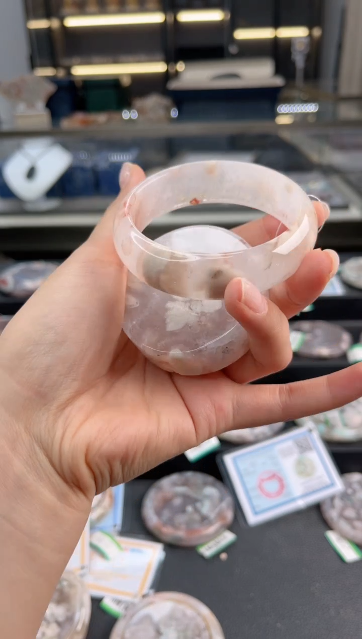 石英质玉手镯未镶嵌60圈口（赠送镯心）3569215