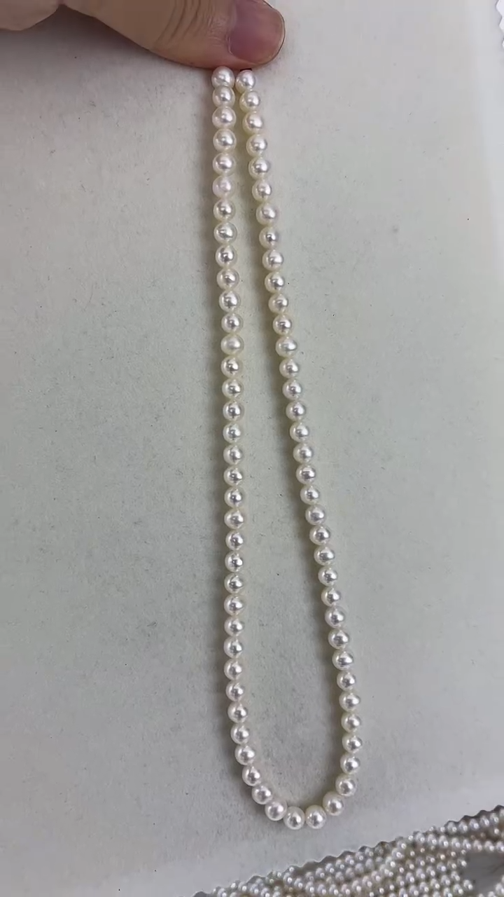 颈饰银S925镶嵌淡水珍珠天然珍珠天女光无核项链5-6