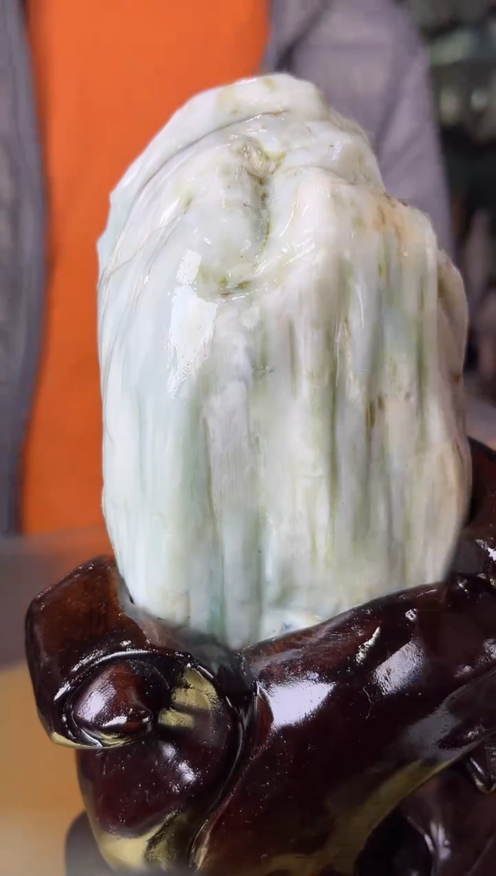 缅甸天然树化玉摆件