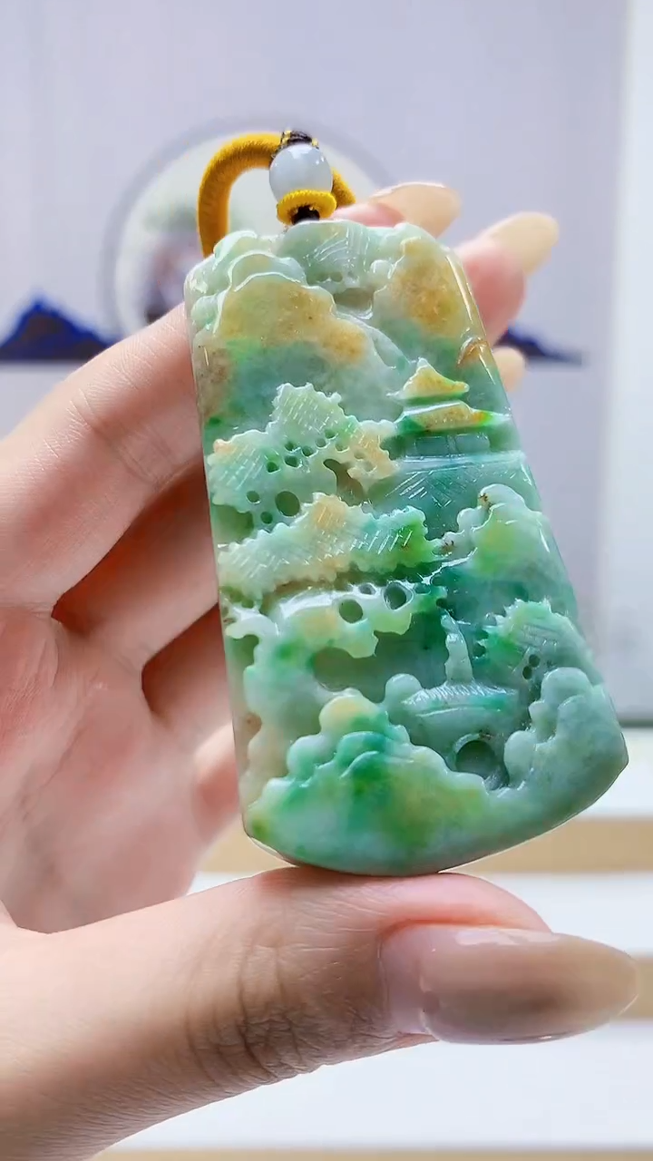 未镶嵌定制翡翠5145MM-毛货挂件47