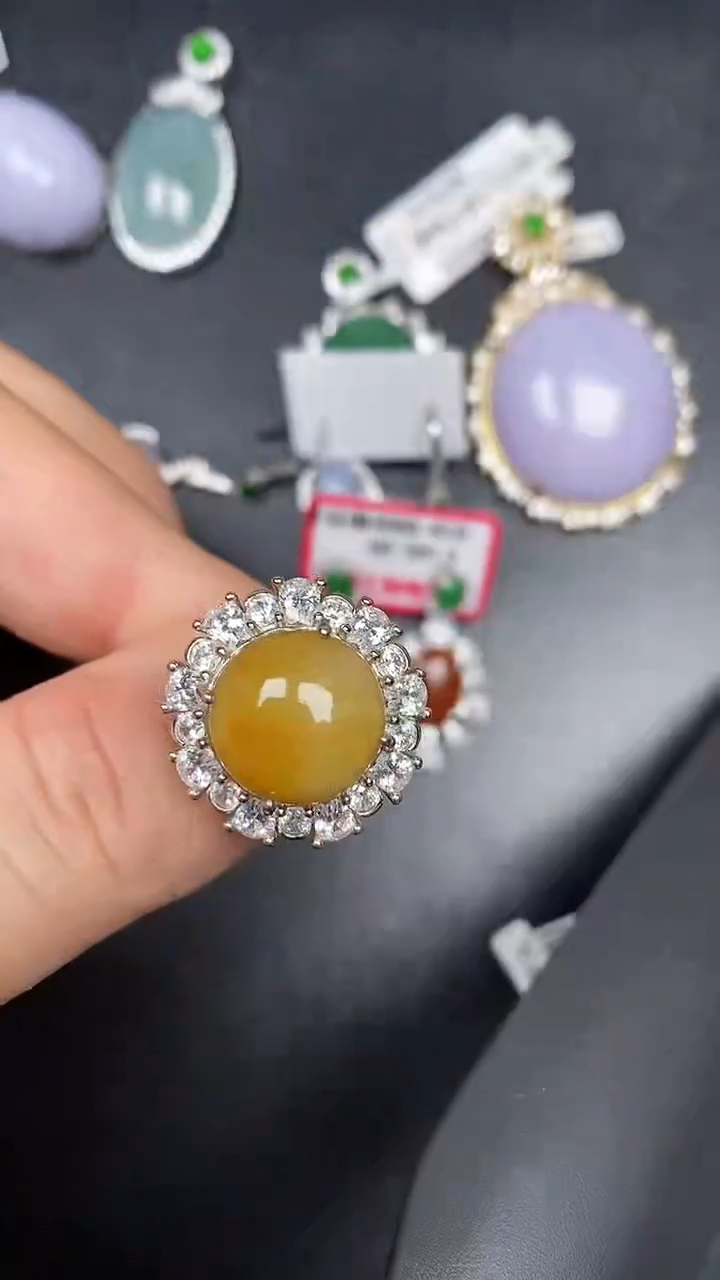 银S925镶嵌戒指翡翠1310