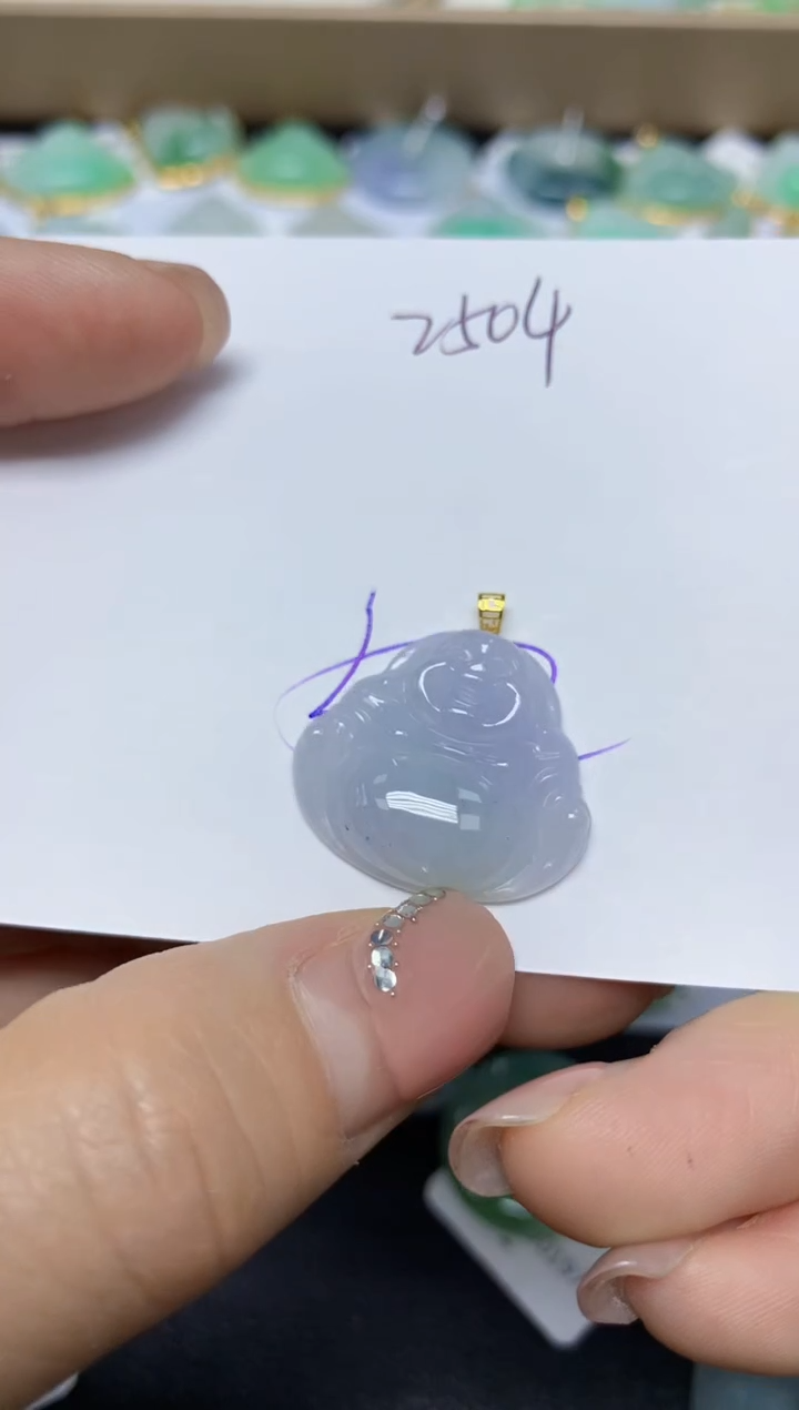 【闪购商品】翡翠挂件18K金镶嵌 天然翡翠A货