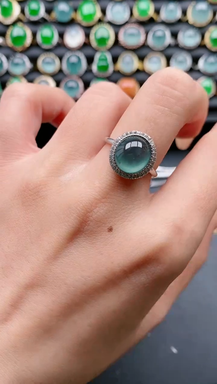 【闪购商品】翡翠戒指银S925镶嵌11111111