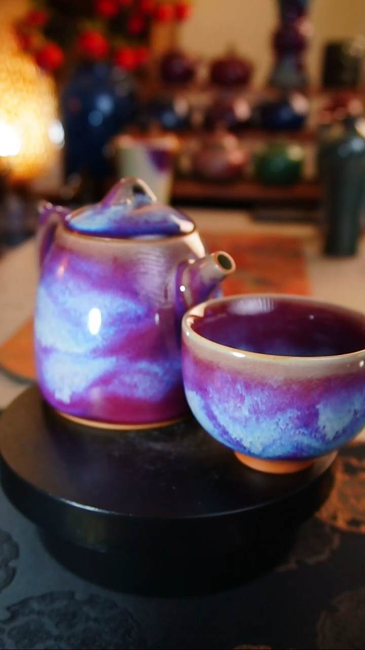 【闪购商品】瓷片303  秦权壶 山水窑变  +1