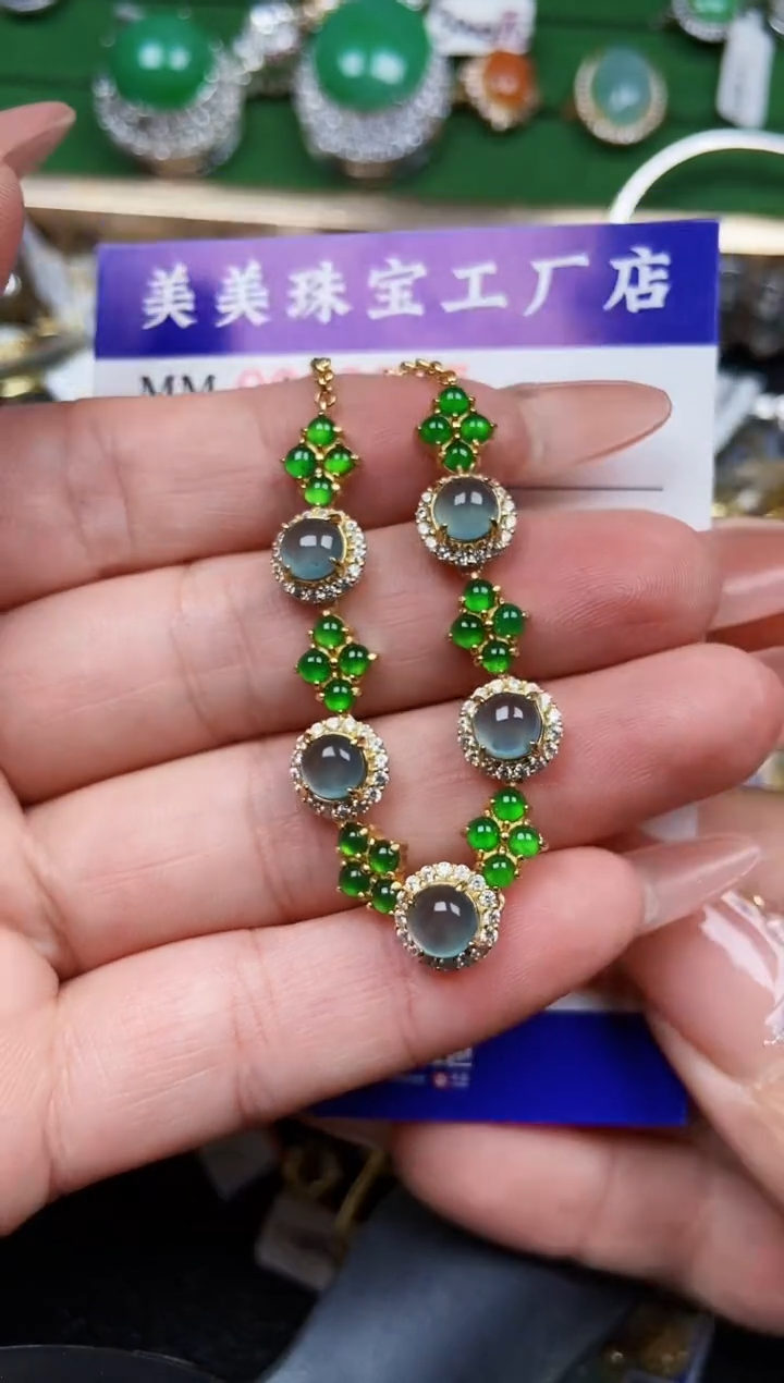 【闪购商品】翡翠颈饰银S925镶嵌3527