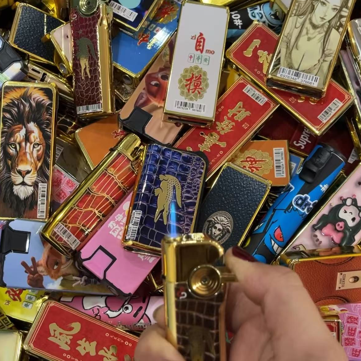 【全贵款】新款加厚防爆金属蓝焰直冲防风可充气高端精品火机