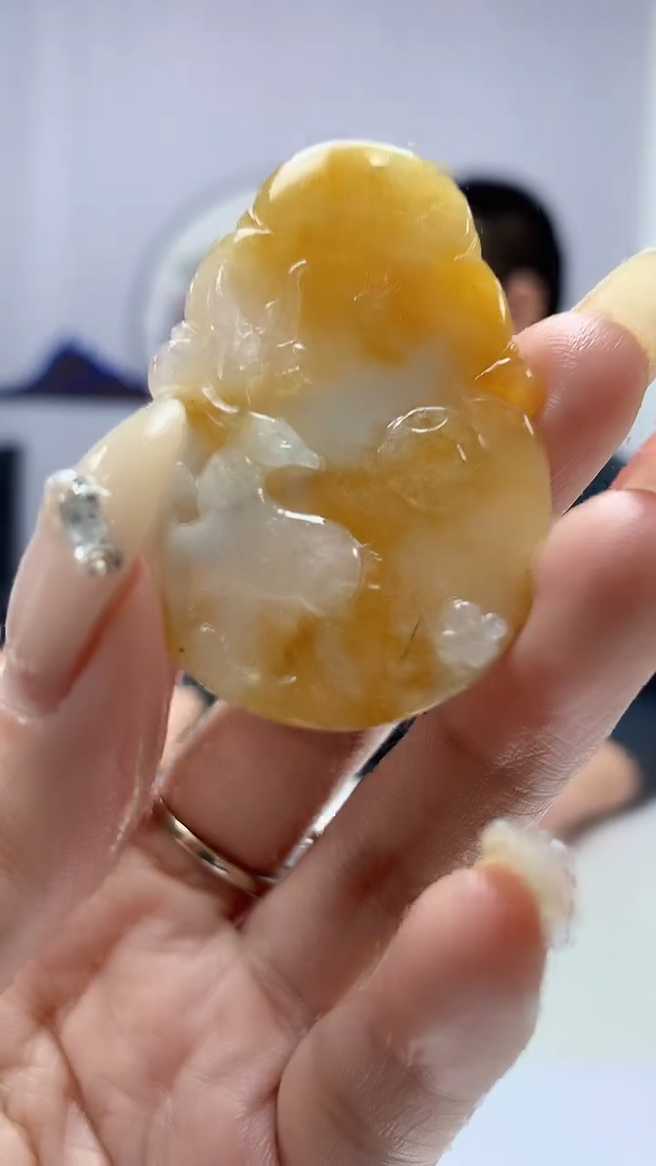 【闪购商品】定制翡翠未镶嵌3916DD-毛货挂件53