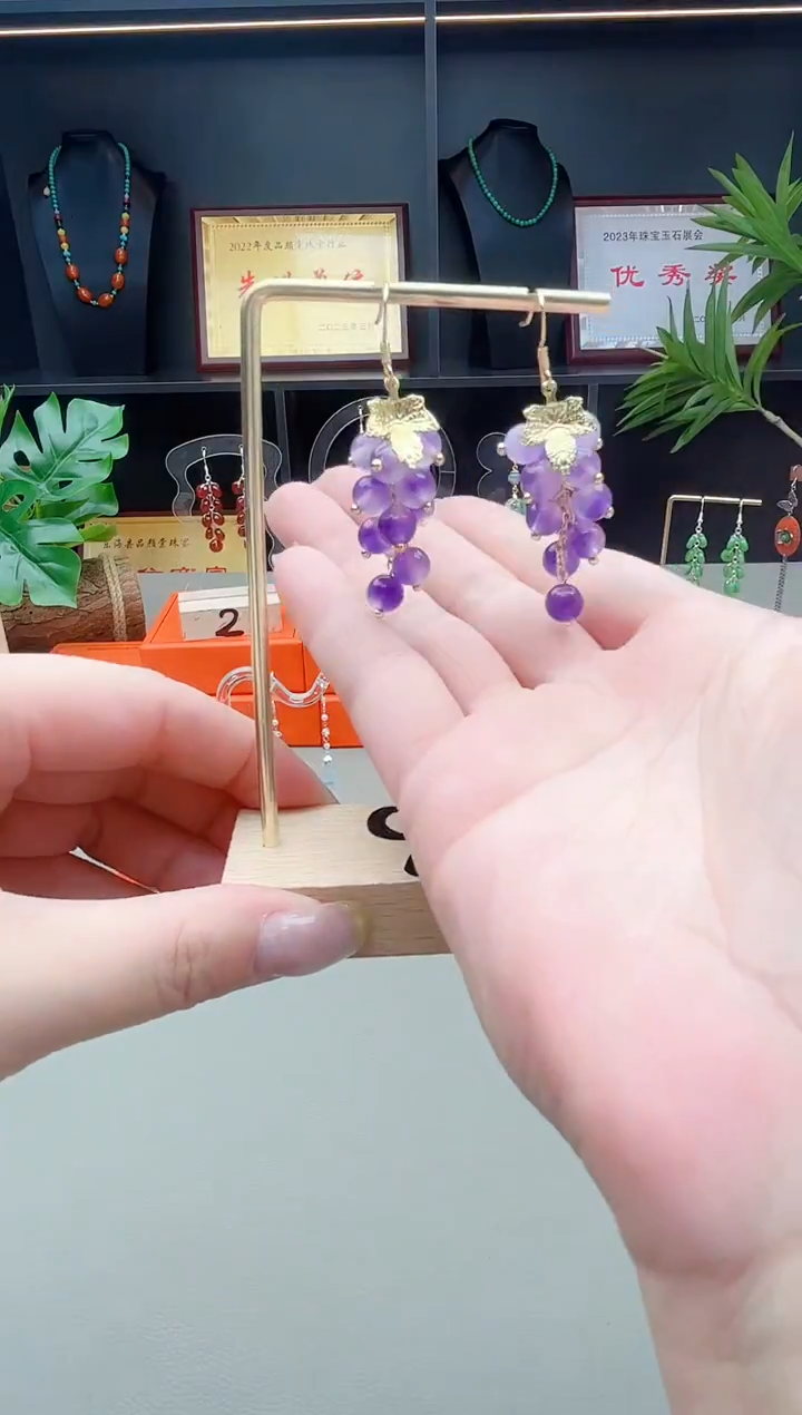 未镶嵌耳饰紫晶439