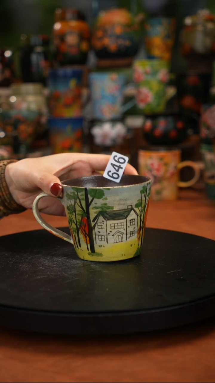 紫砂油画手绘 釉下彩646