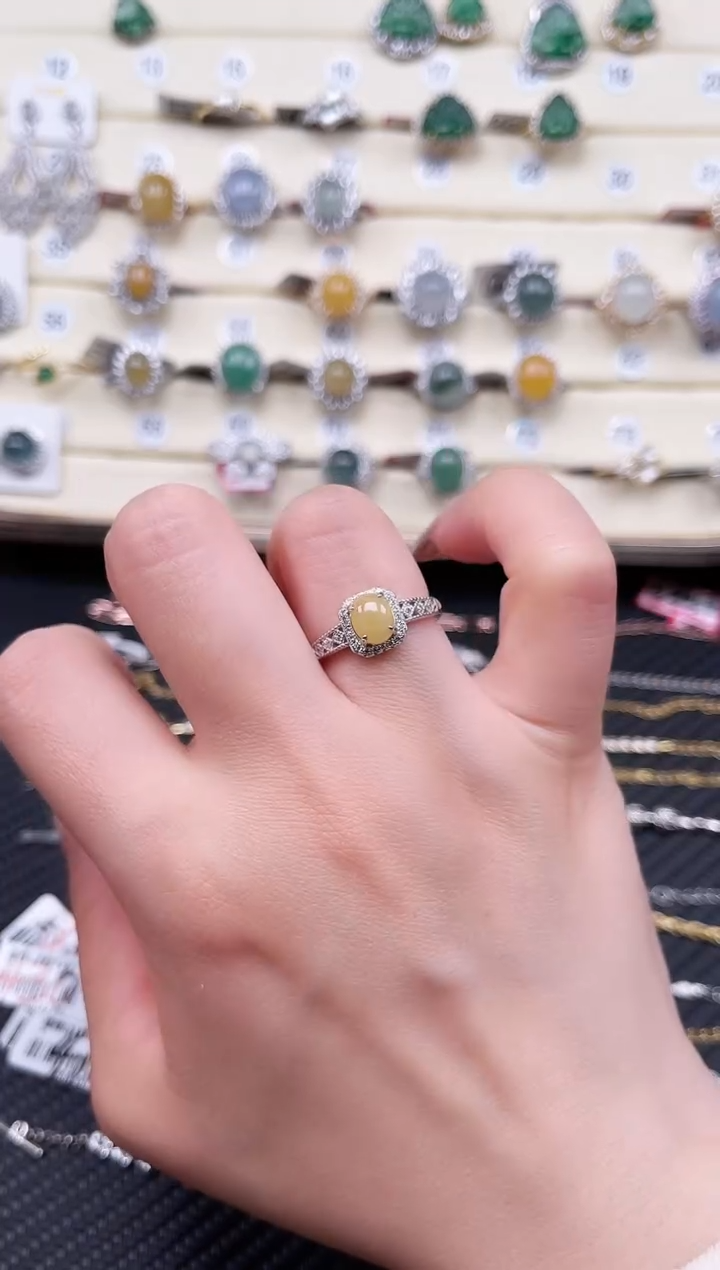 【闪购商品】翡翠戒指银S925镶嵌戒指