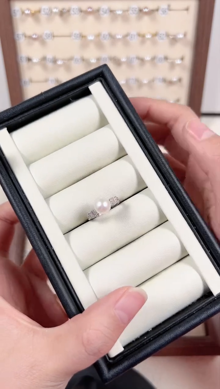 【闪购商品】淡水珍珠戒指银S925镶嵌56号