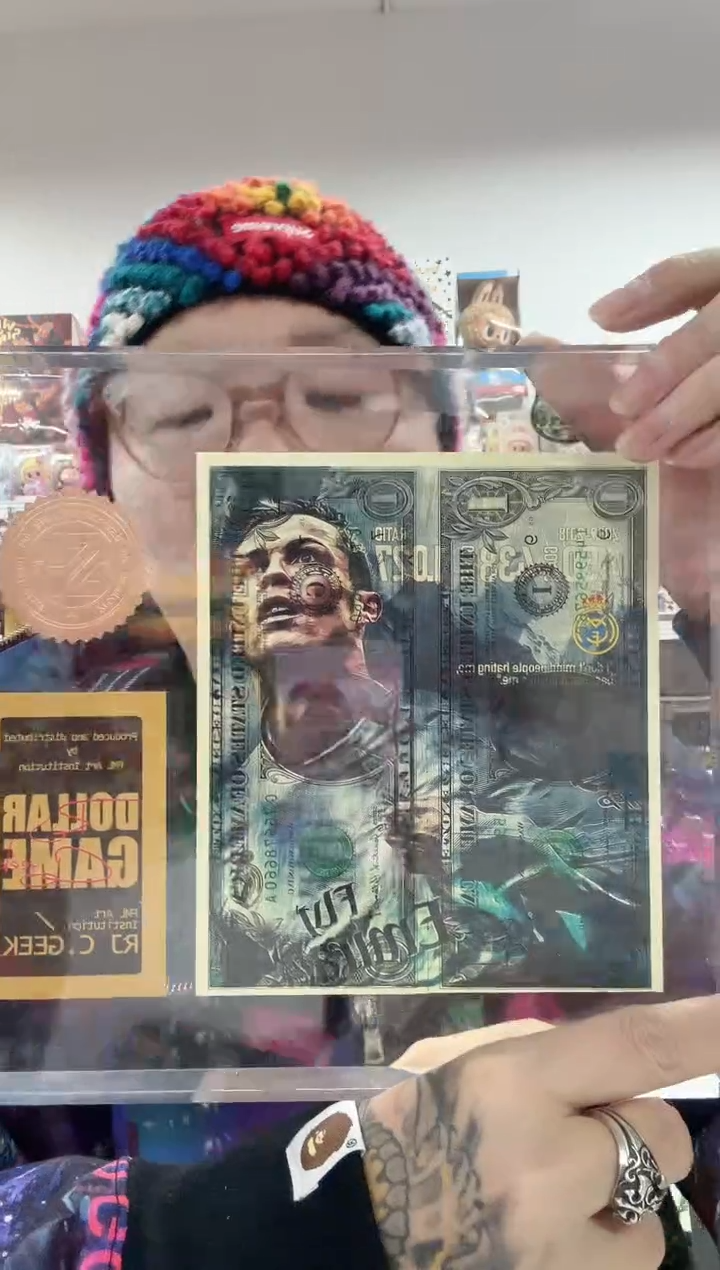 动态1美刀版画亚克力c罗一个