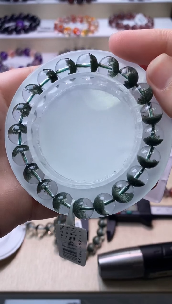【闪购商品】水晶手链未镶嵌聚宝盆绿幽灵9m+