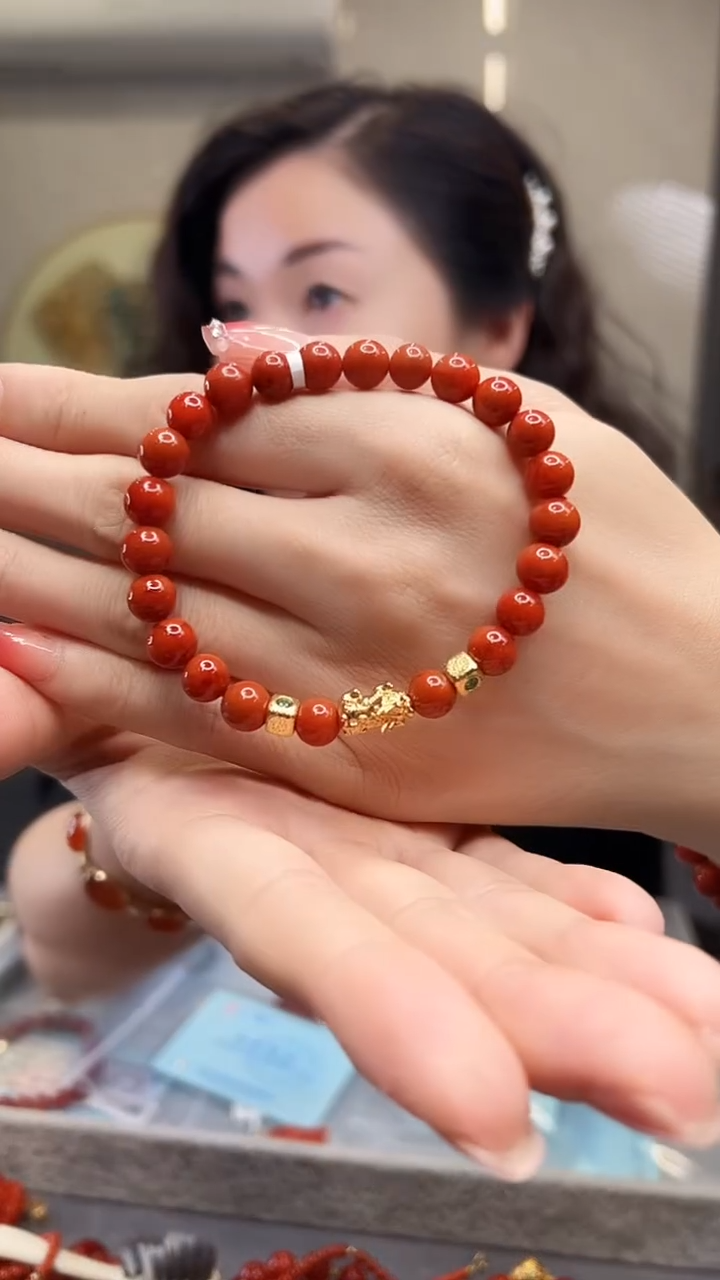 【闪购商品】南红玛瑙手串未镶嵌/18K金设计款/7mm/YK