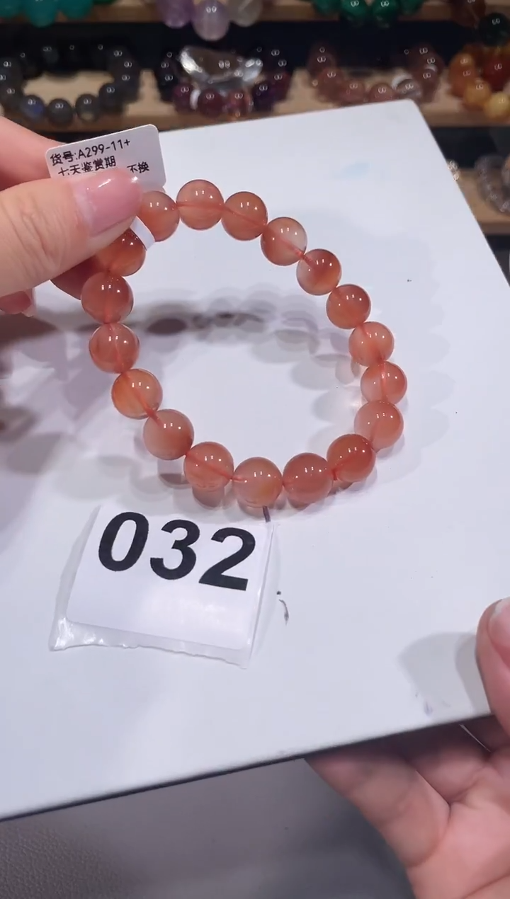 未镶嵌手链水晶A032红兔毛手链11