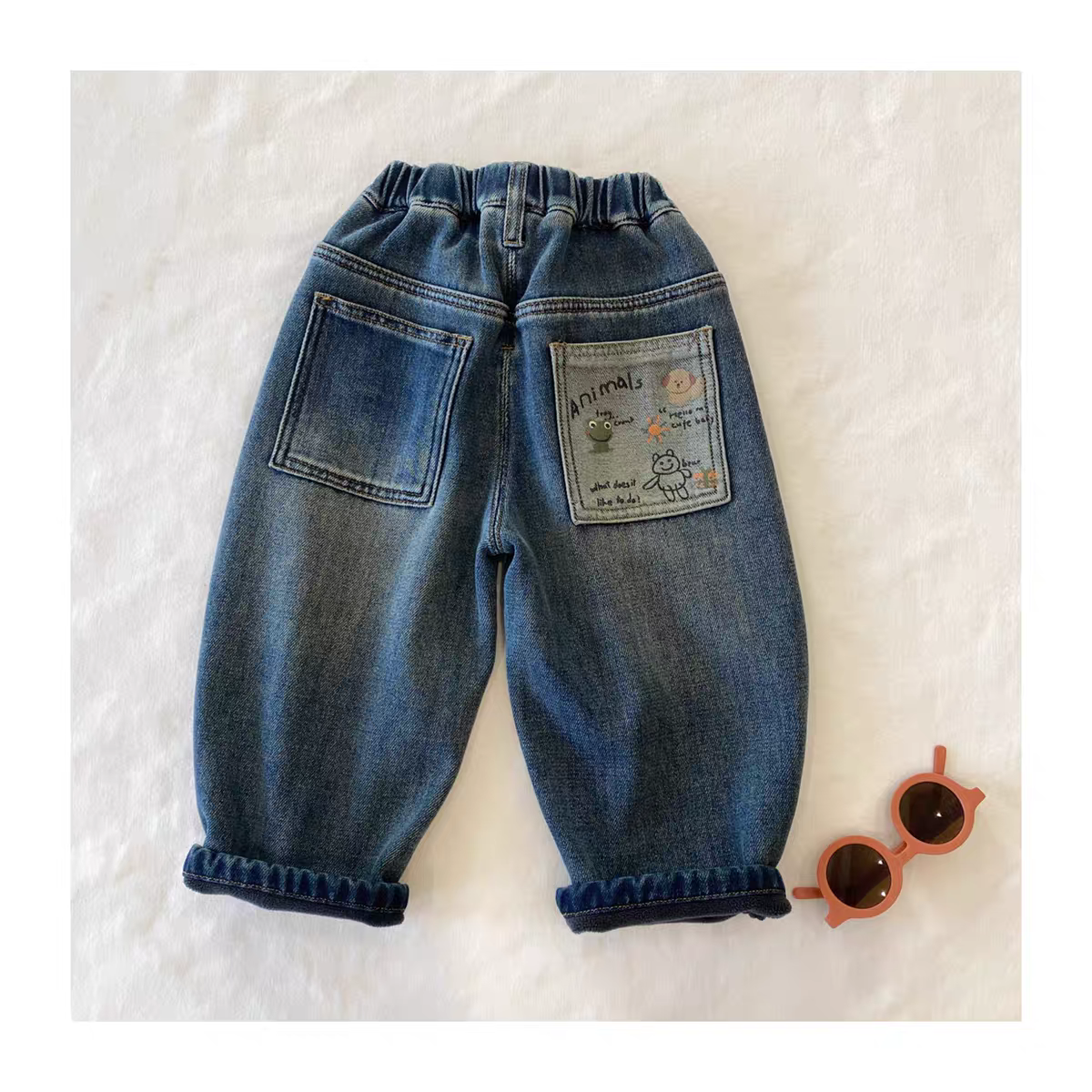 儿童加绒牛仔裤男童新款韩版冬装中小童炸街宝宝秋冬季休闲裤潮裤