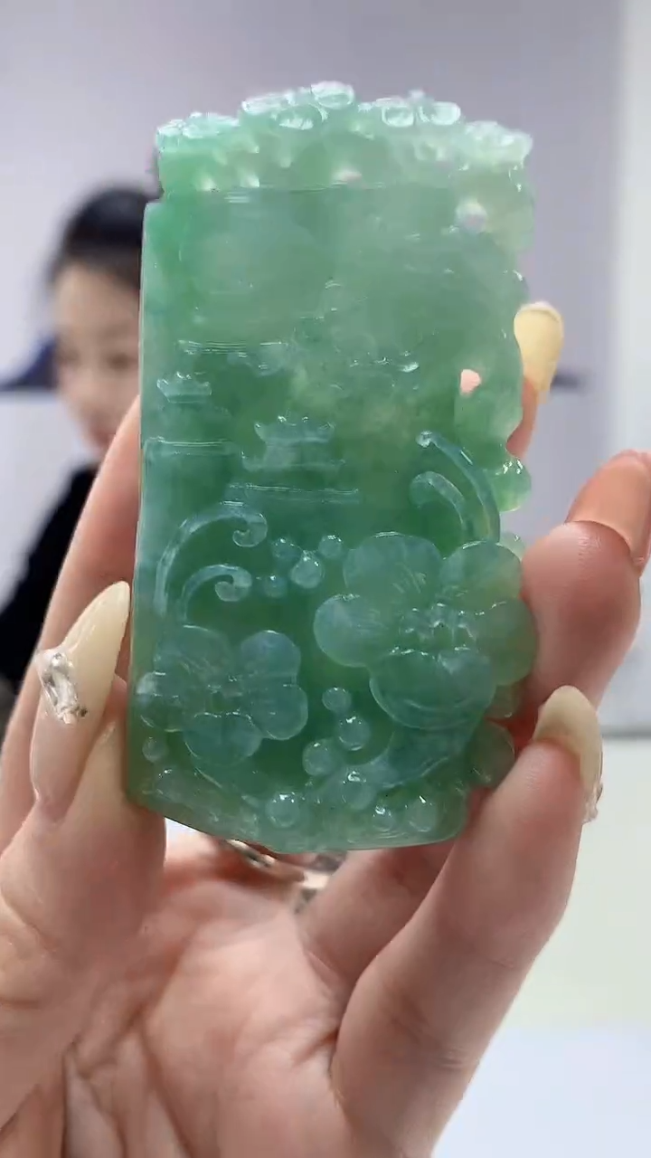 【闪购商品】定制翡翠未镶嵌4902DD-毛货挂件77