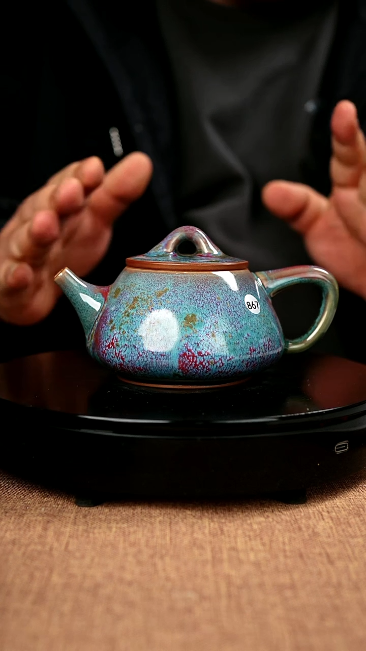 【闪购商品】867#省工一级品原矿钧瓷炉钧釉石瓢壶