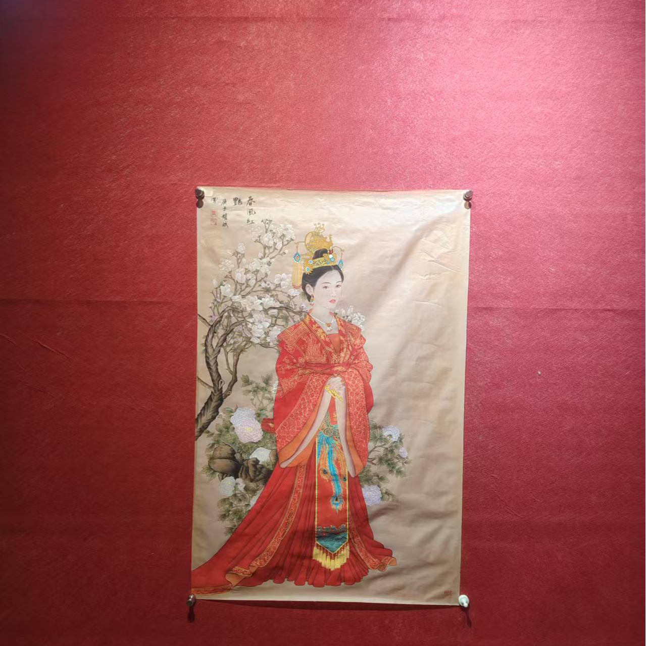 余耀斌-春风红艳人物国画hm265