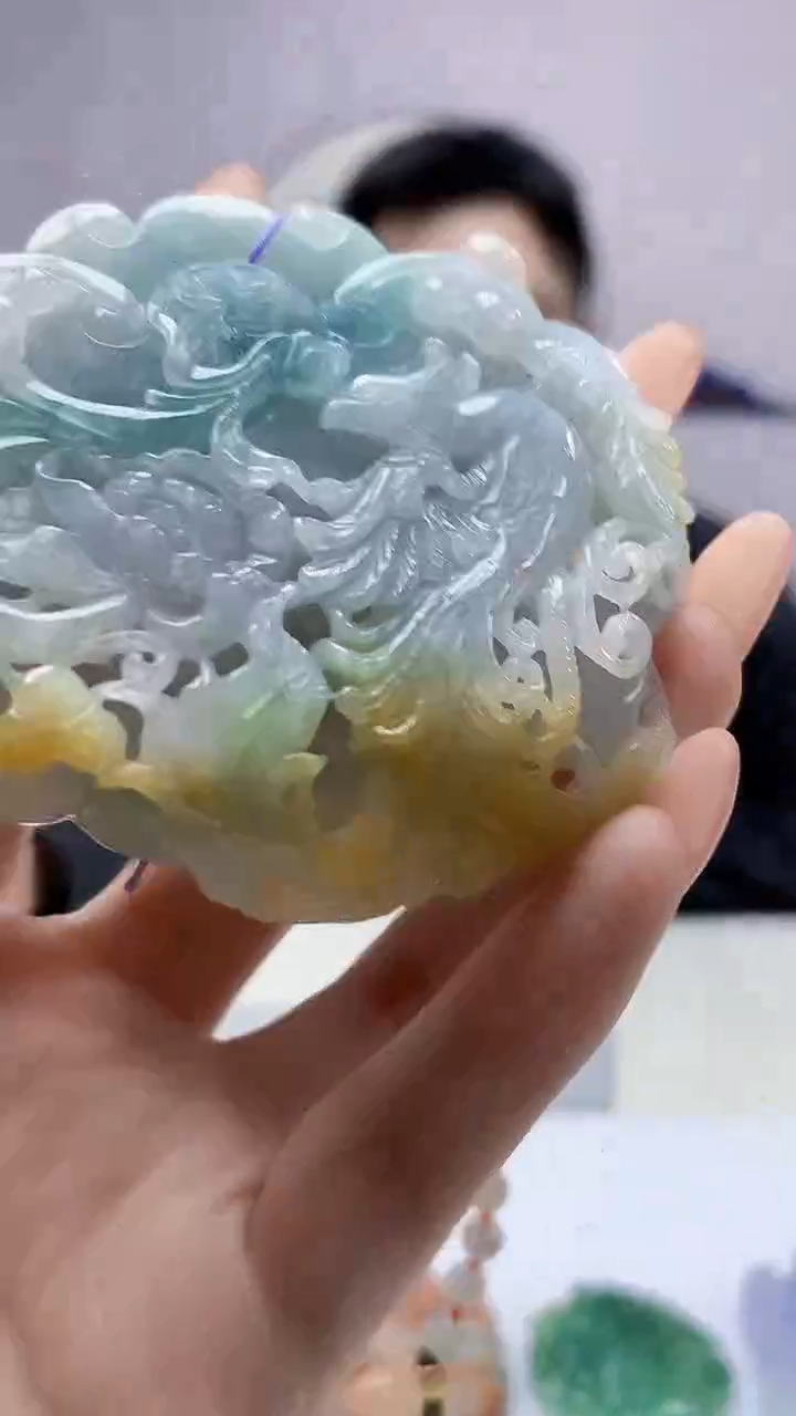 【闪购商品】定制翡翠未镶嵌5153DD-毛货挂件赠珠链76