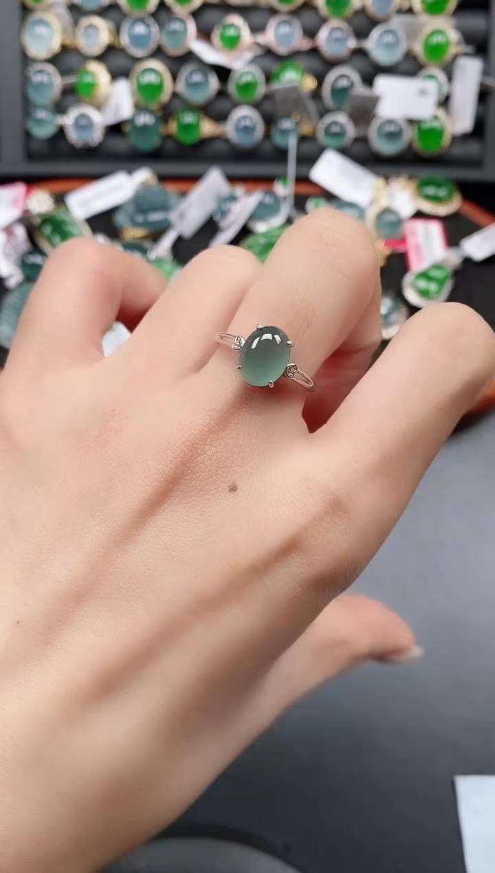 银S925镶嵌戒指翡翠111111